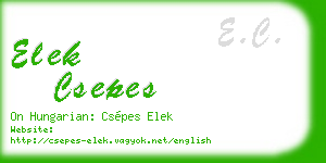 elek csepes business card